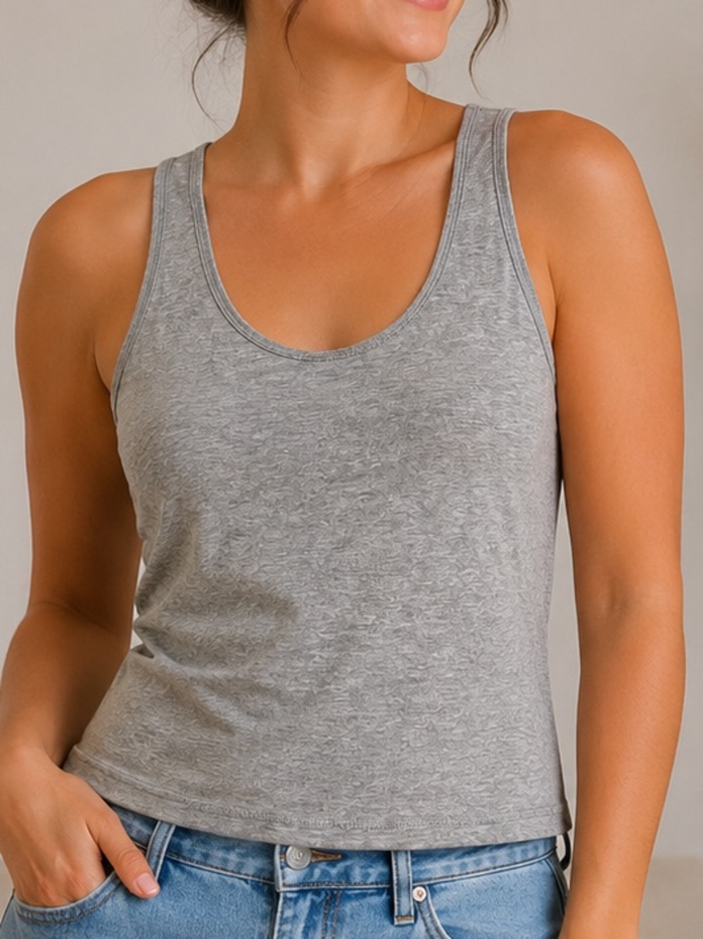 MNG Basics Gray Racerback Tank Top – Women’s XS